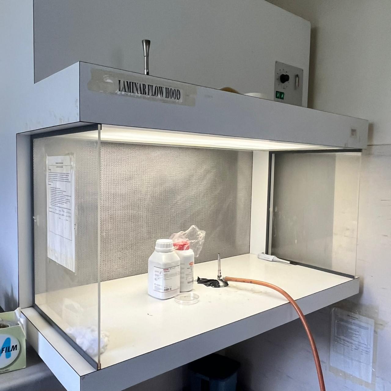 A laminar-flow cabinet used for sterile handling